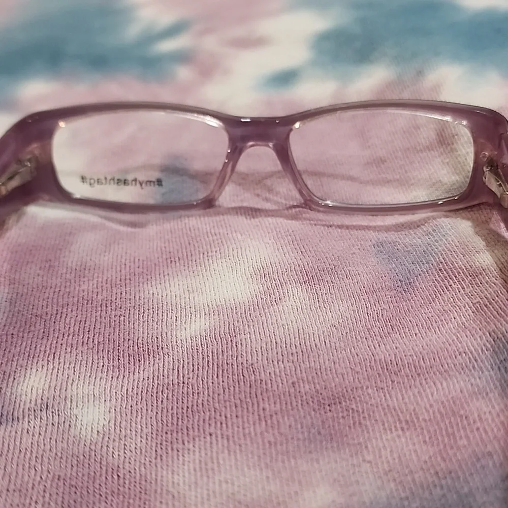 #MYHASHTAG# - Classy Black and Purple with Pink Rhinestones Girls eyeglass frame